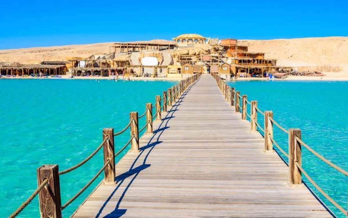 Orange Bay island Hurghada with white sand beaches and turquoise waters